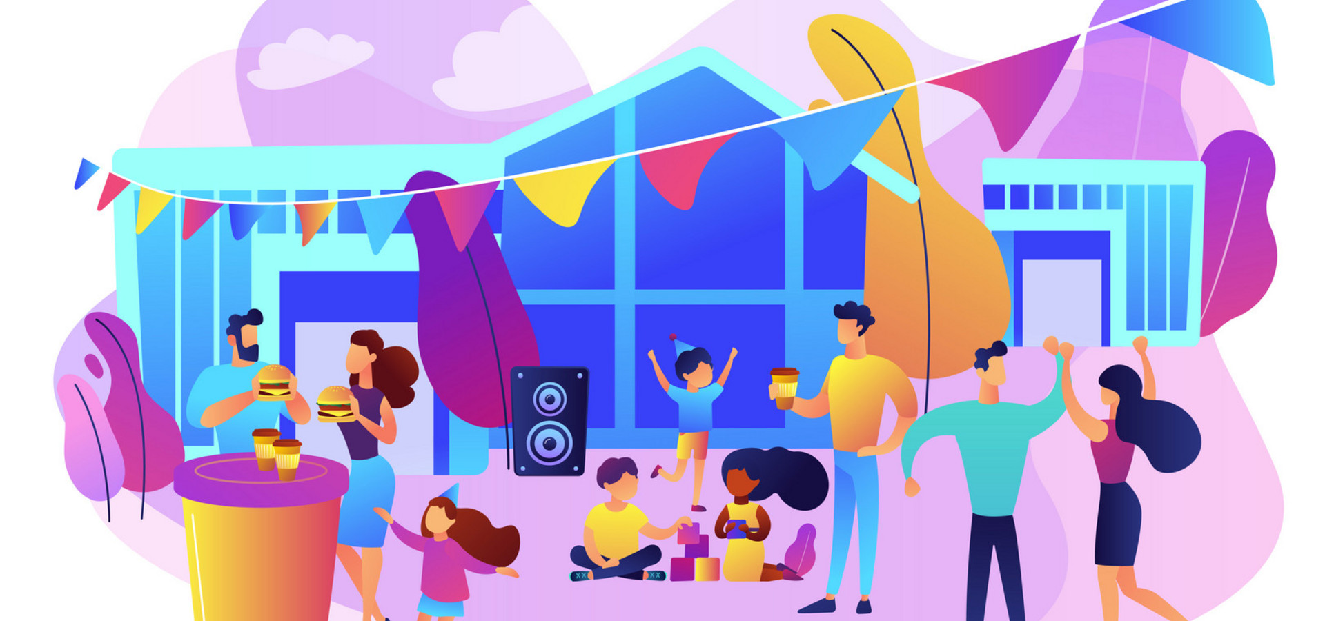 Street party concept vector illustration